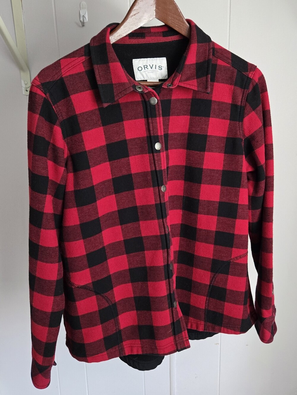 Orvis Women's L Red & Black Buffalo Check Jacket